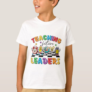 Retro Teaching Future Leaders Groovy Teacher Back  T-Shirt