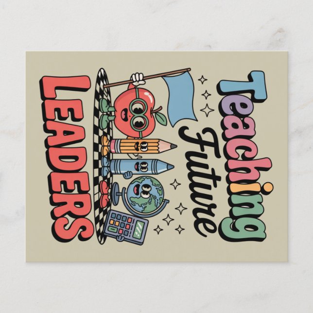 Retro Teaching Future Leaders Groovy Teacher Flyer (Front)