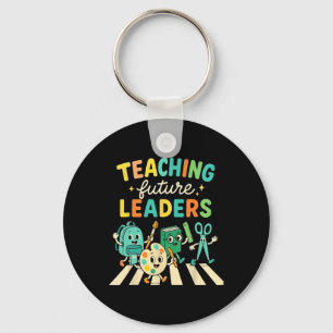 Retro Teaching Future Leaders Teacher Back To Scho Keychain