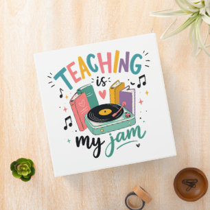 Retro Teaching Is My Jam Vinyl Record Teacher Binder