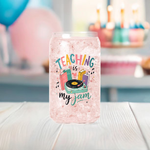 Retro Teaching Is My Jam Vinyl Record Teacher Can Glass