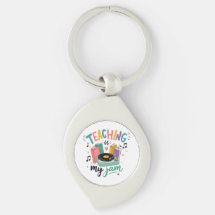 Retro Teaching Is My Jam Vinyl Record Teacher Keychain
