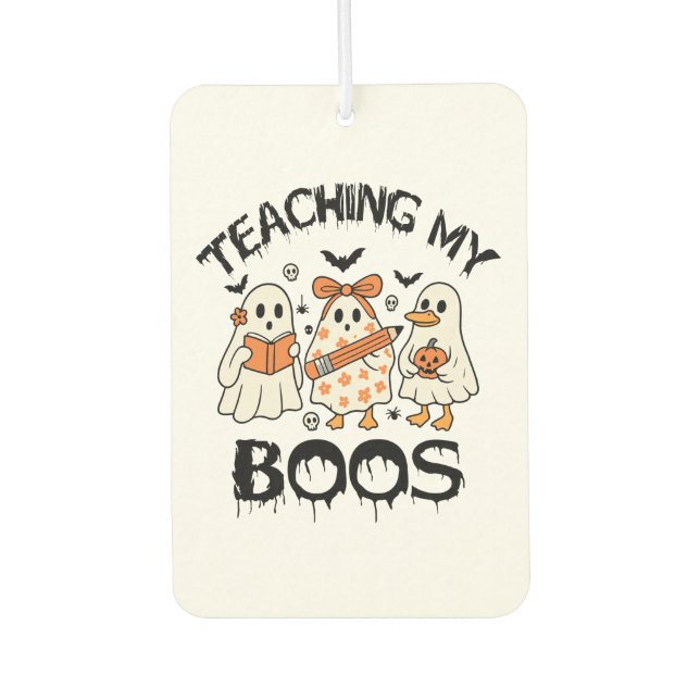 Retro Teaching My Boos Halloween Air Freshener (Front)
