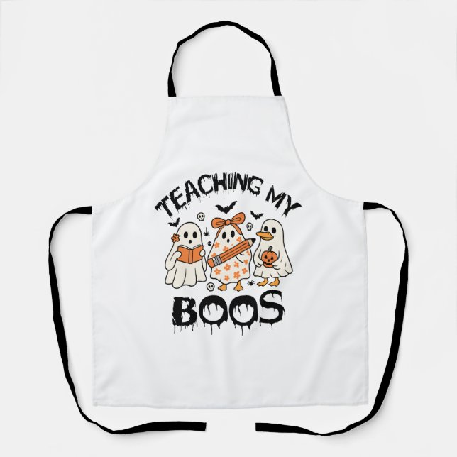 Retro Teaching My Boos Halloween Apron (Front)
