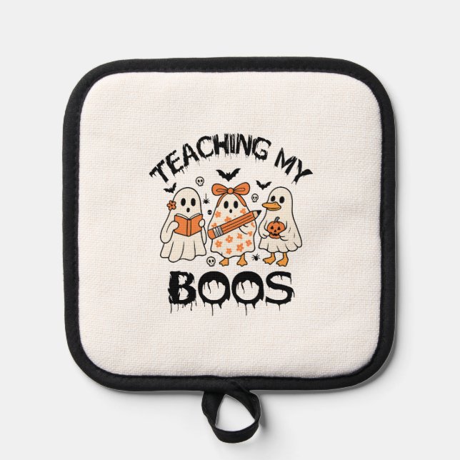 Retro Teaching My Boos Halloween Pot Holder (Front)