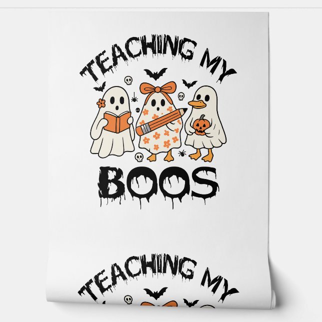 Retro Teaching My Boos Halloween Wallpaper (Unrolling)