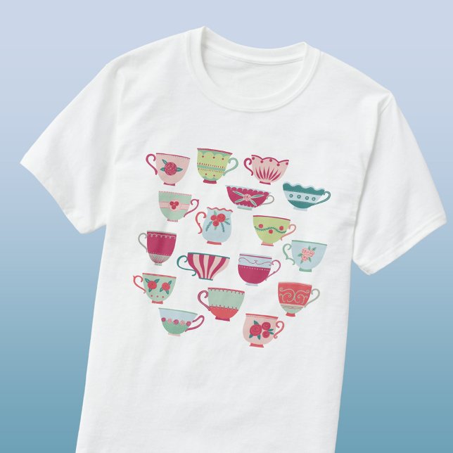 Retro Teacup T-Shirt (Retro tea cups t-shirt)