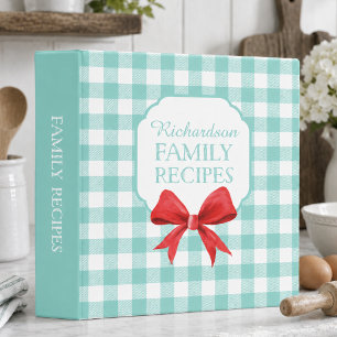 Retro Teal Family Recipe Binder