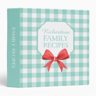 Retro Teal Family Recipe Binder