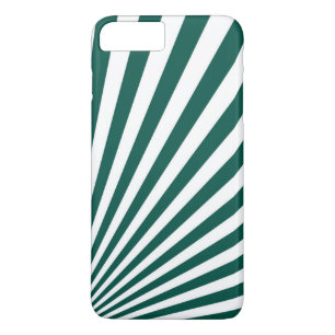 Retro Teal green Sun Rays Background iPhone 8 Plus/7 Plus Case