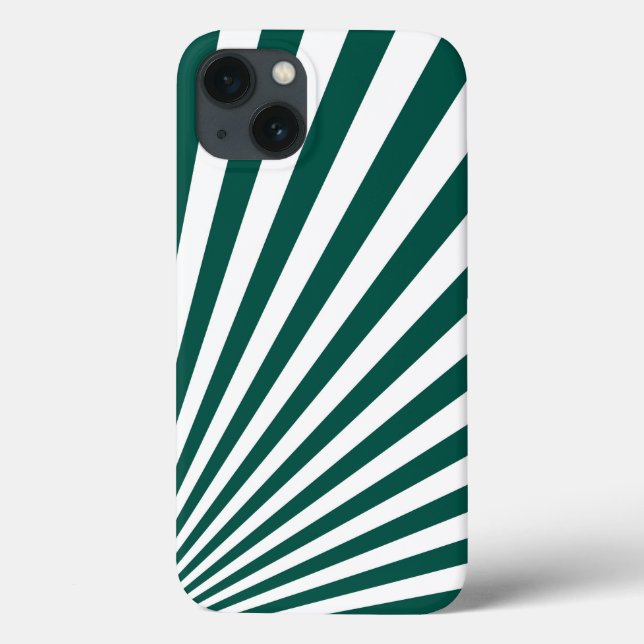 Retro Teal green Sun Rays Background Case-Mate iPhone Case (Back)