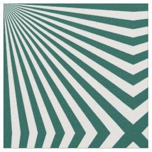 Retro Teal green Sun Rays Background Fabric