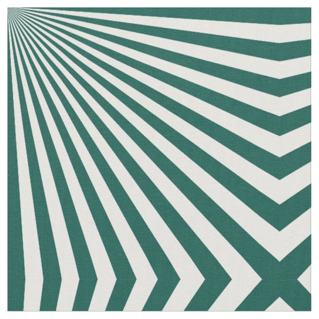 Retro Teal green Sun Rays Background Fabric (Close Up)