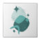 Retro Teal Mid-Century Atomic Age Abstract 