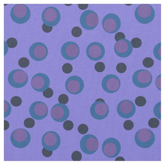 Retro Teal & Purple Atomic Orbit Fabric (Close Up)