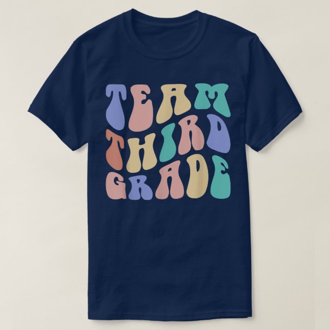 Retro Team Third 3rd Grade Teacher Student Back To T-Shirt (Design Front)