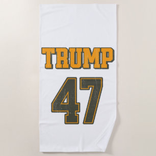 Retro Team Trump 47 Vintage Beach Towel
