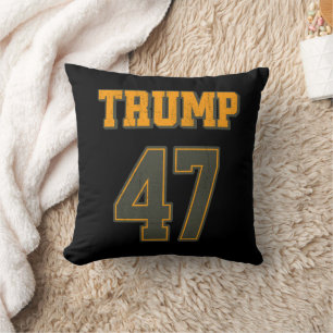 Retro Team Trump 47 Vintage Throw Pillow
