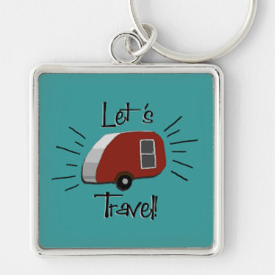 Retro Teardrop Camper Keychain
