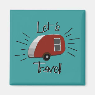 Retro Teardrop Camper Magnet