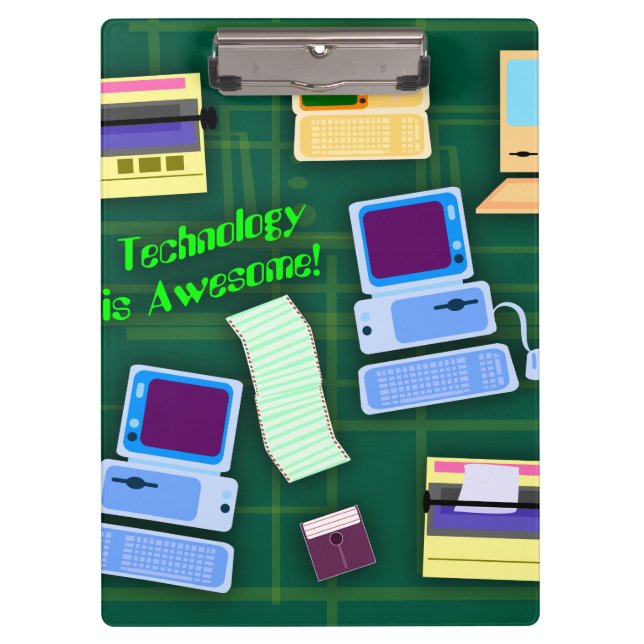 Retro Tech is Awesome Clipboard (Front)