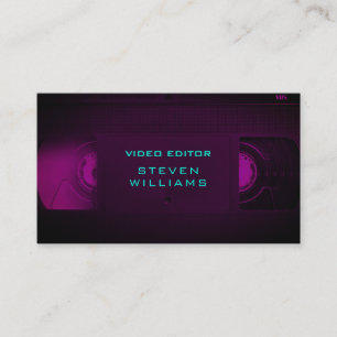 Retro tech modern coloured business card