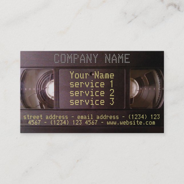 Retro tech VHS business card video audio business (Front)