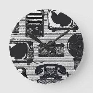 Retro technology round clock