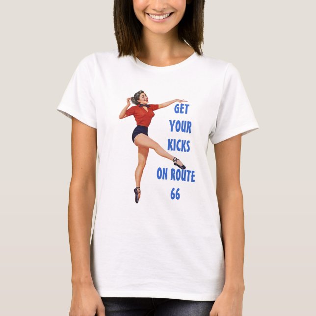 RETRO TEE T-SHIRT GET YOUR KICKS ON ROUTE 66 (Front)