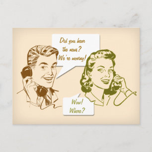Retro Telephone Change of Address Postcard