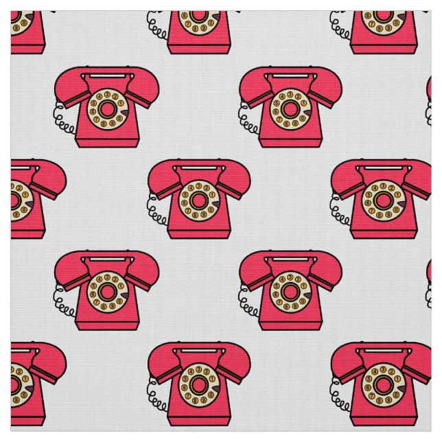 retro telephone pattern fabric (Swatch)