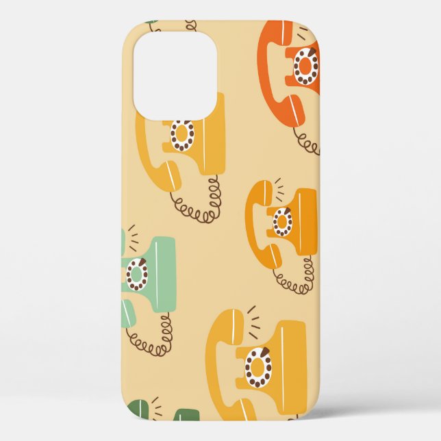 Retro telephones, colourful seamless pattern. Case-Mate iPhone case (Back)