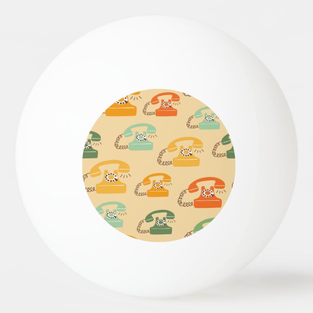 Retro telephones, colourful seamless pattern. ping pong ball (Front)