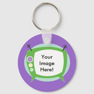 Retro Television ~ Add your Photo!! Keychain