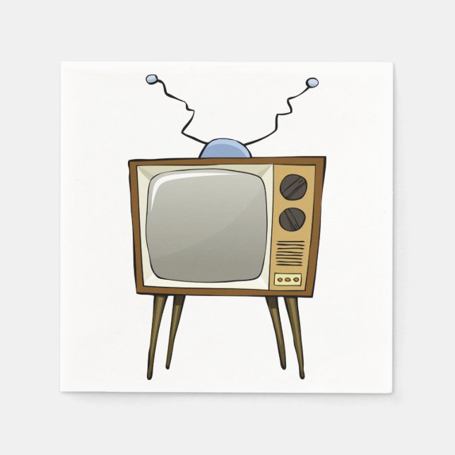 Retro Television Paper Napkins (Front)