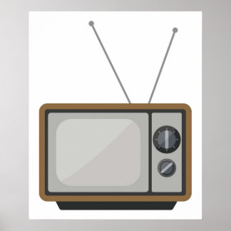 Retro Television Set Illustration TV Graphic Poster