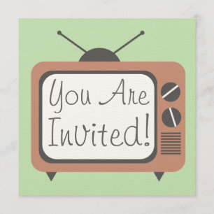 Retro Television Set Invitation