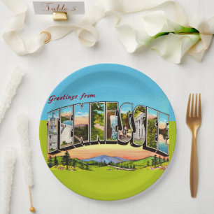 Retro Tennessee Greeting Paper Plate