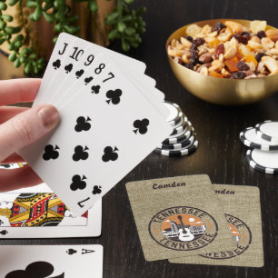  Retro Tennessee Travel Stamp Personalized Playing Cards