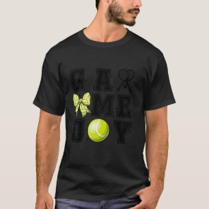 Retro Tennis Coquette Bow Cute Gameday Cheer Mom S T-Shirt