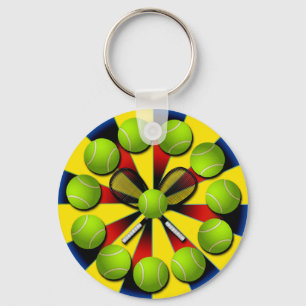 RETRO TENNIS DESIGN KEYCHAIN