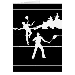 Retro Tennis Silhouette Note Card