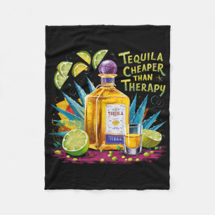 Retro Tequila Drinking Tequila Cheaper Than A Ther Fleece Blanket
