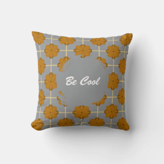 Retro Terra Bloom Floral Tile Throw Pillow