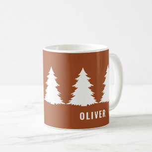 Retro Terracotta Christmas Modern Minimal Unique Coffee Mug