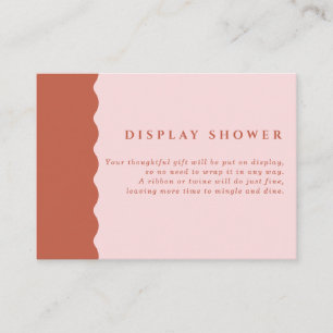 Retro Terracotta & Pink Wavy Display Shower Enclosure Card
