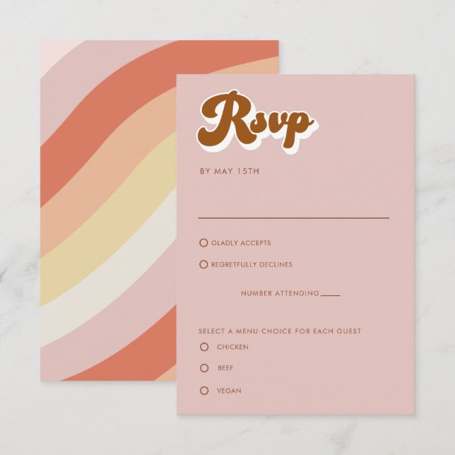 Retro Terracotta RSVP Enclosure Card (Front/Back)