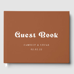 Retro Terracotta wedding guest book