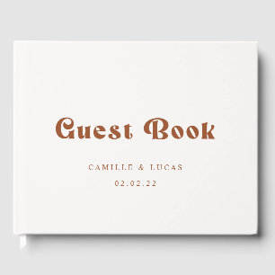 Retro Terracotta wedding guest book