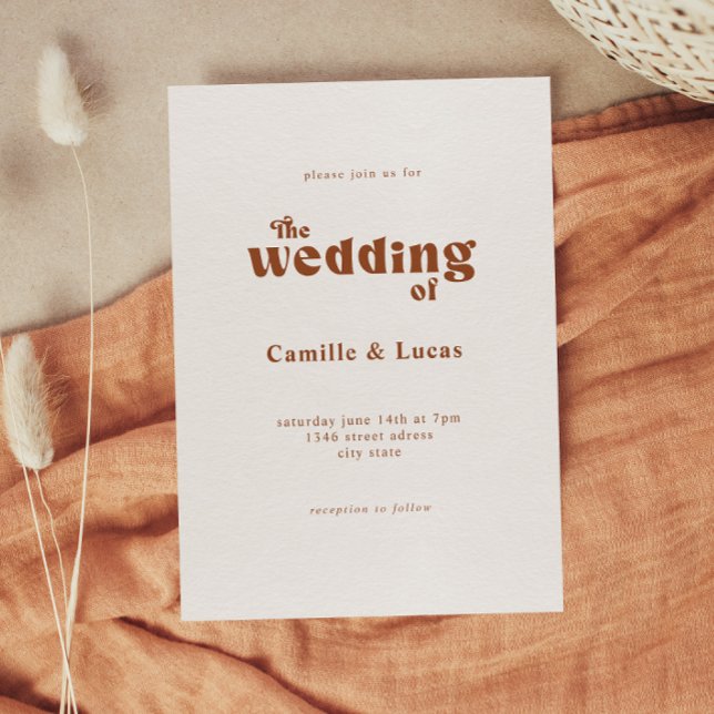 Retro Terracotta Wedding Party Invitation (Creator Uploaded)